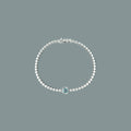 18K Gold Single Round-Cut Aquamarine Handcrafted Bracelet (Dispatched within 30 days of purchase)